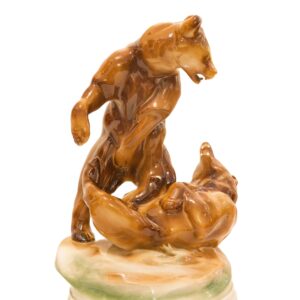 #21 Porzellanfigur, spielende Jungbären | Porcelain Figure, Playing Bear Cubs