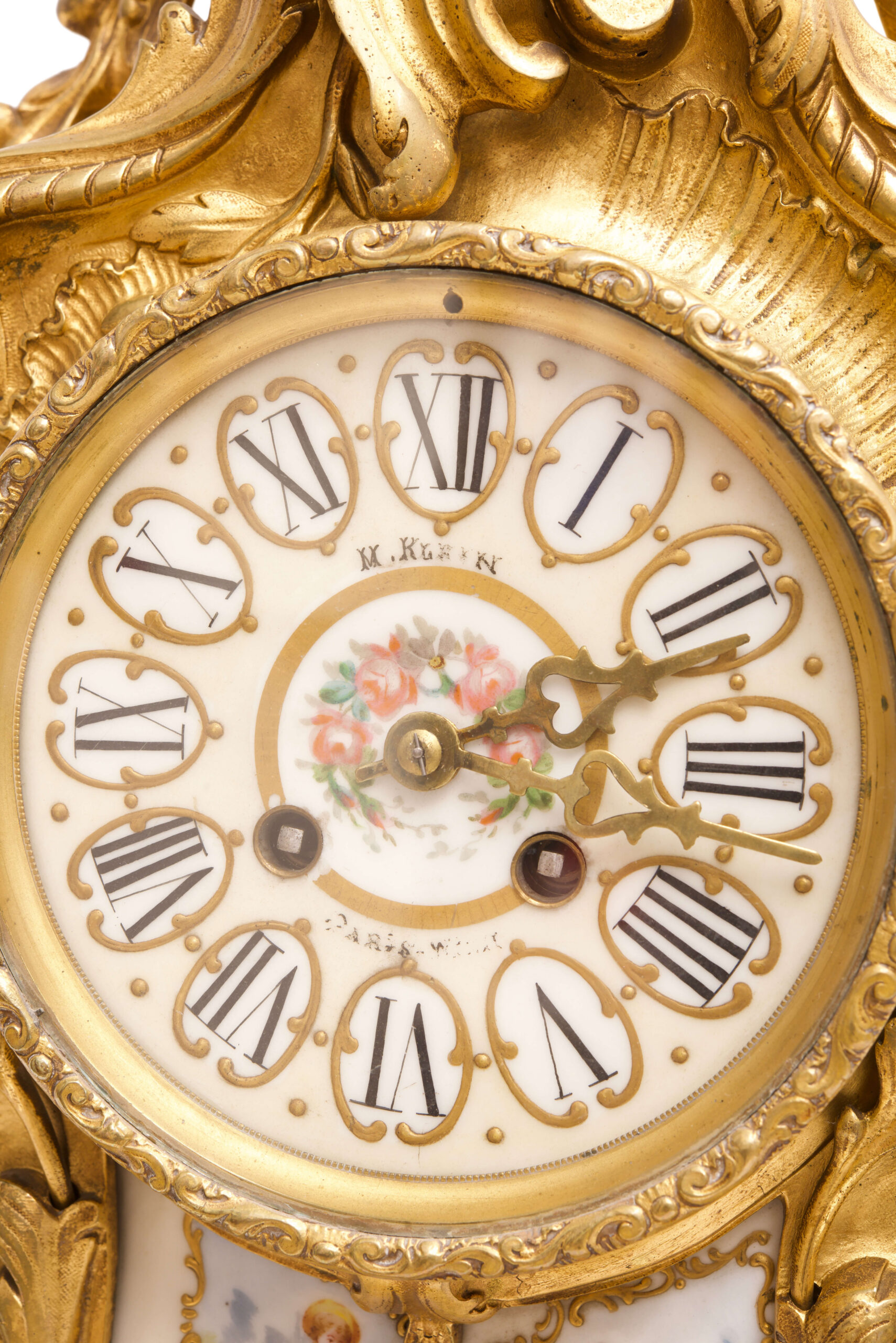 #217 Vergoldete Kaminuhr | Gilded Mantel Clock - Image 6