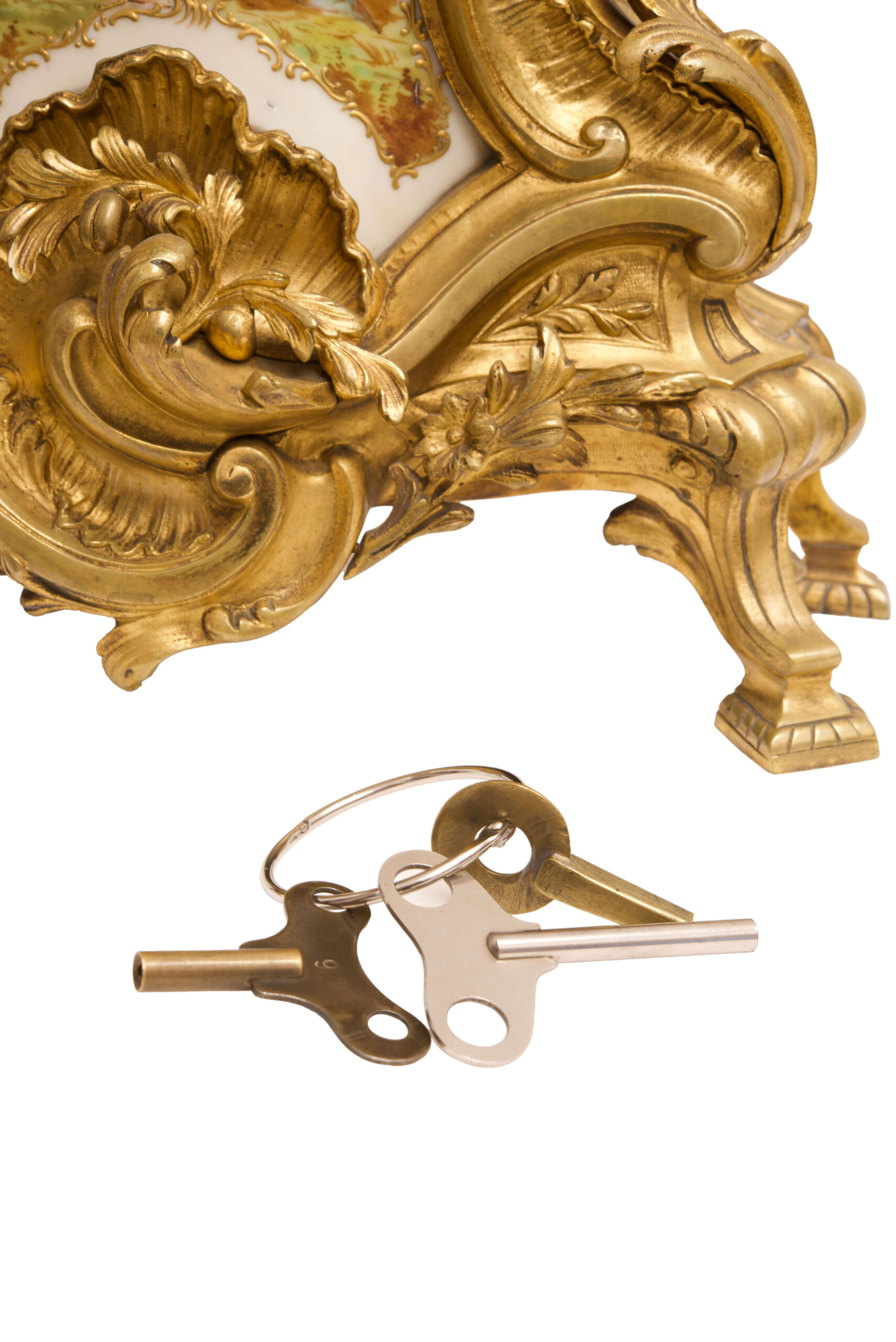 #217 Vergoldete Kaminuhr | Gilded Mantel Clock - Image 3