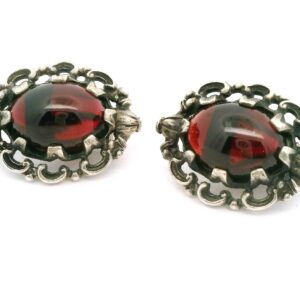 #265 Ohrclipse aus Silber mit Granaten | Earrings Silver with Garnets