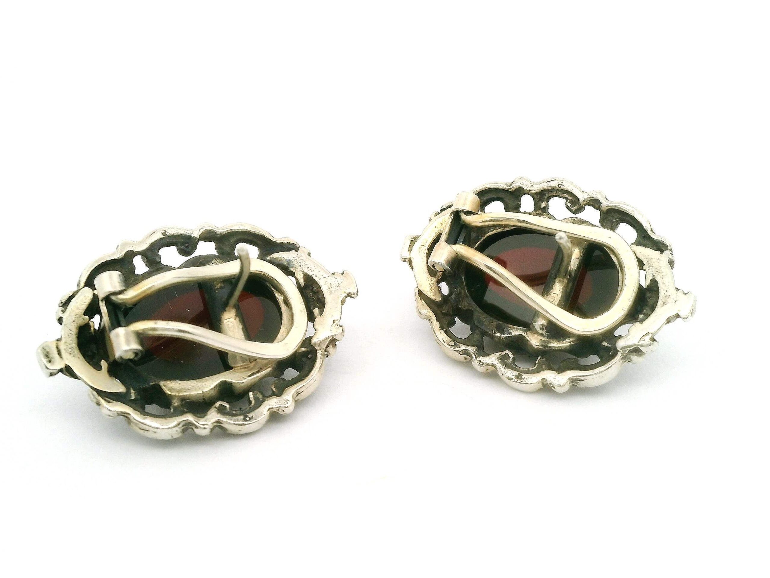 #265 Ohrclipse aus Silber mit Granaten | Earrings Silver with Garnets - Image 4