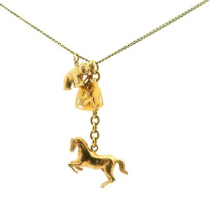 #283Kette aus Gelbgold mit drei Anhängern | Chain Yellow Gold with Three Pendants