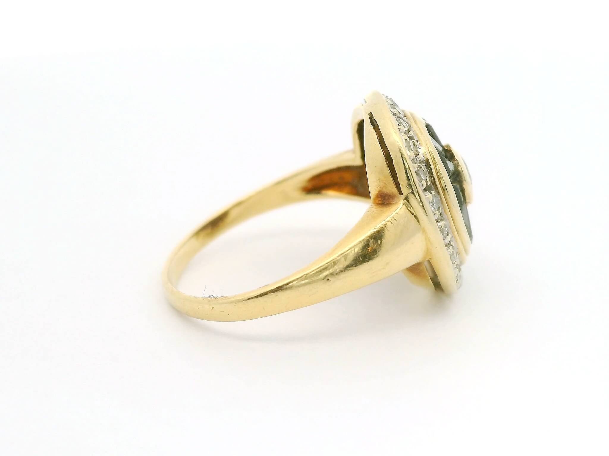 #285Ring aus Gelbgold mit Diamanten und Saphiren | Ring Yellow Gold with Diamonds and Sapphires - Image 5