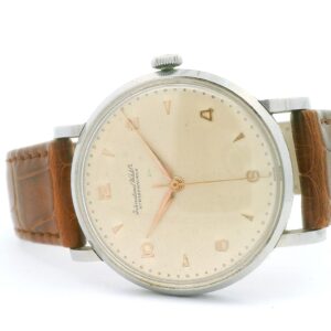 #289Armbanduhr International Watch Co. Schaffhausen aus Stahl mit Lederband | Wristwatch International Watch Co. Schaffhausen Steel with Leather Strap