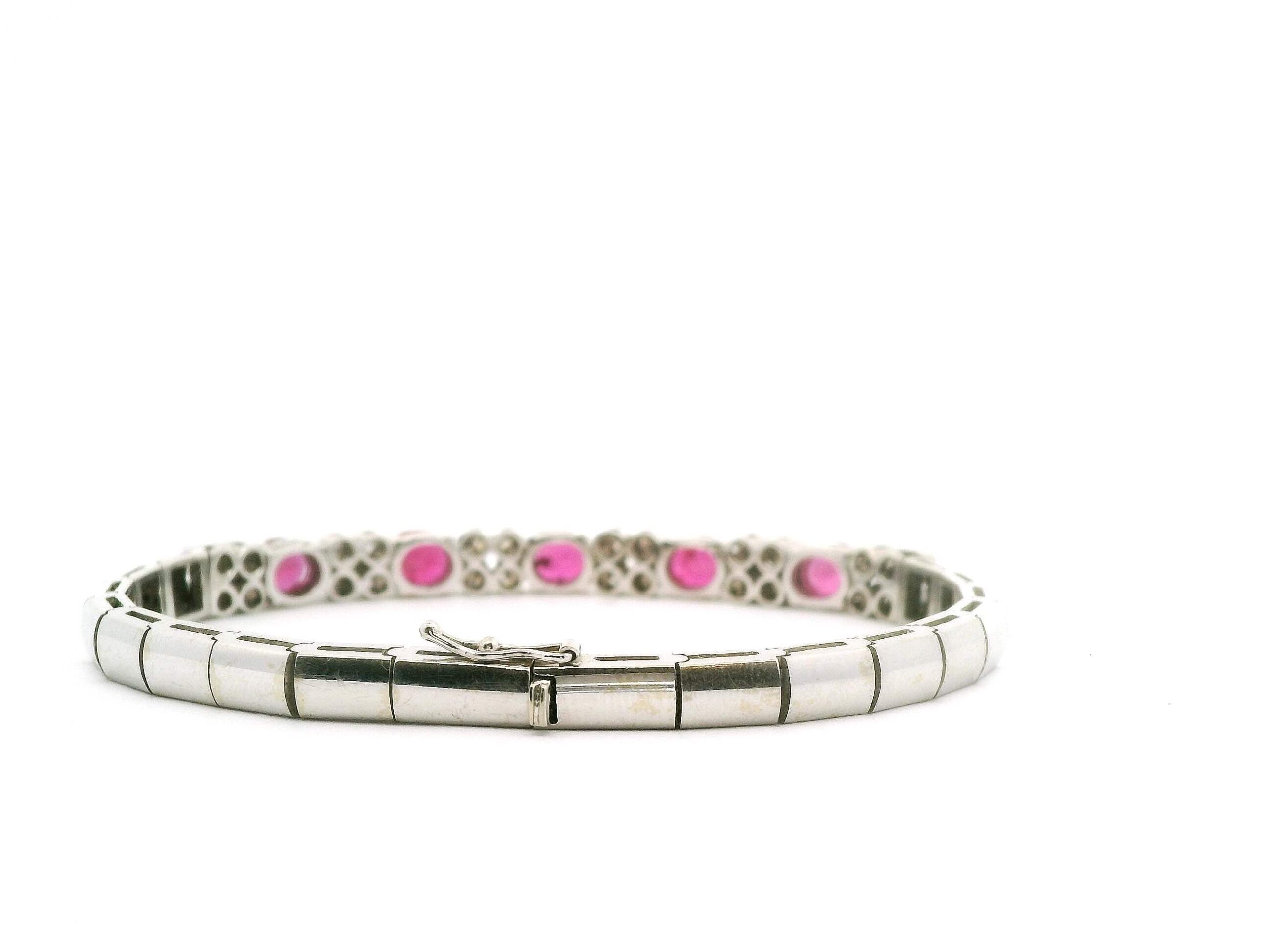 #304Armband aus Weißgold mit Brillanten und Rubinen | Bracelet In White Gold With Brilliant-Cut Diamonds And Rubies - Image 2