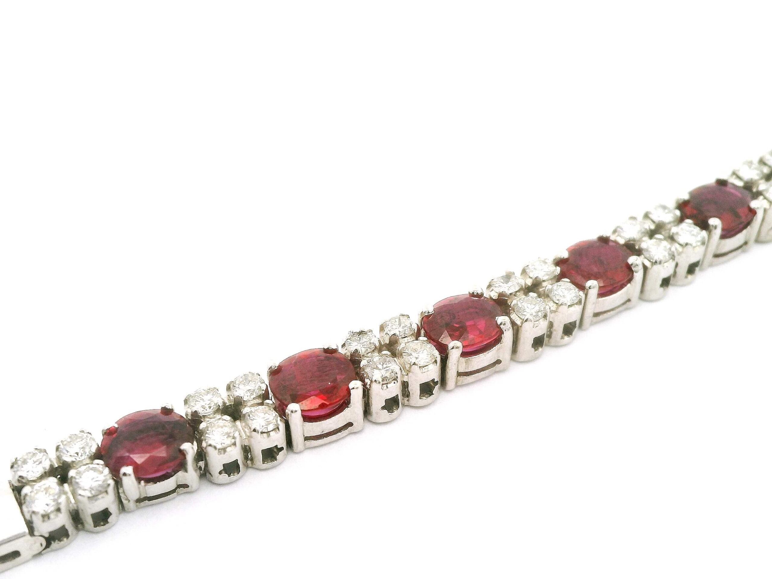 #304Armband aus Weißgold mit Brillanten und Rubinen | Bracelet In White Gold With Brilliant-Cut Diamonds And Rubies - Image 3