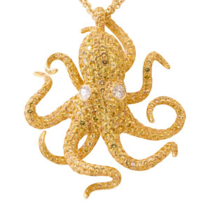 #312Collier aus Gelbgold mit Brillanten und gelben Saphiren | Necklace In Yellow Gold With Brilliant-Cut Diamonds And Yellow Sapphires