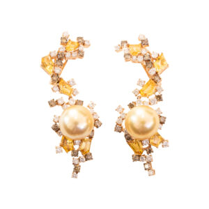 #315Ohrclipse aus Rotgold mit Brillanten und Südsee-Kulturperlen | Earrings In Rose Gold With Brilliant-Cut Diamonds And South Sea Cultured Pearls