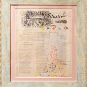 #351Picasso*-Zeichnung auf Le Figaro Illustriertes Zeitungsblatt von 1885 | Picasso* Drawing On Le Figaro Illustrated Newspaper Page From 1885