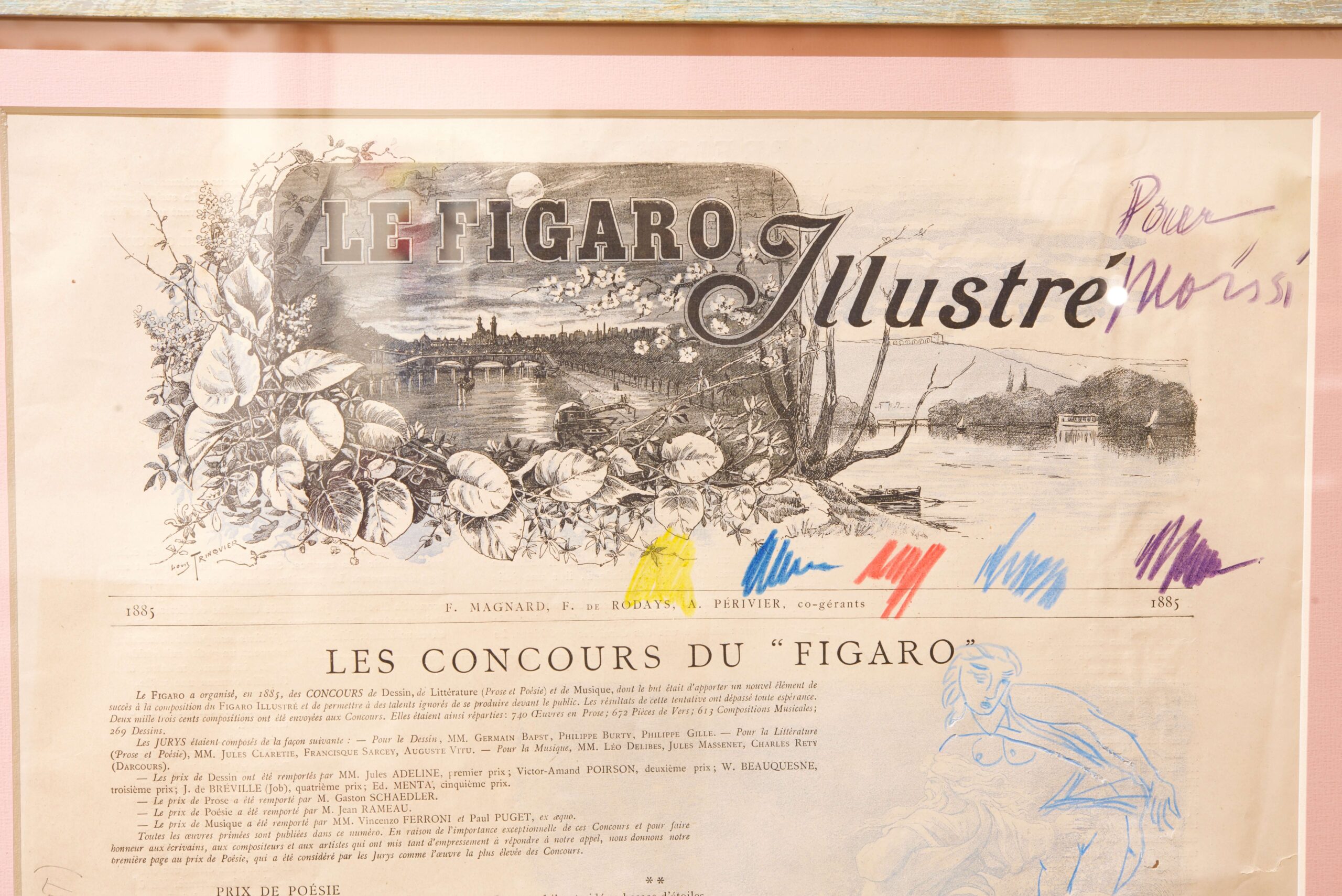#351Picasso*-Zeichnung auf Le Figaro Illustriertes Zeitungsblatt von 1885 | Picasso* Drawing On Le Figaro Illustrated Newspaper Page From 1885 - Image 2
