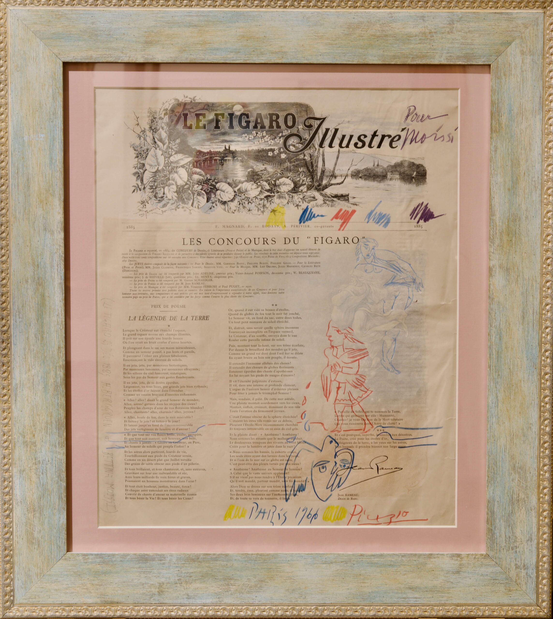 #351Picasso*-Zeichnung auf Le Figaro Illustriertes Zeitungsblatt von 1885 | Picasso* Drawing On Le Figaro Illustrated Newspaper Page From 1885 - Image 7